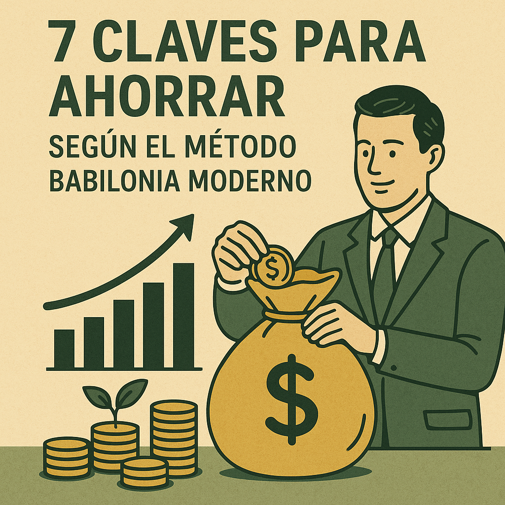 Infografía con título 7 claves para ahorrar según el Método Babilonia Moderno