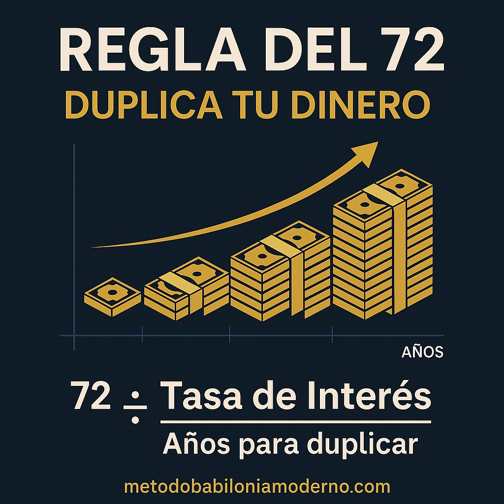 Imagen explicativa sobre cómo duplicar el dinero con la regla del 72