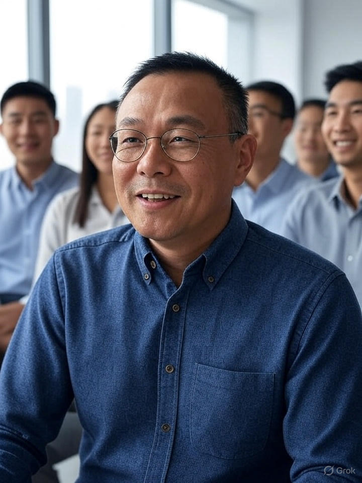 Imagen profesional de personas reales discutiendo sobre ahorro chino, con un diseño limpio y motivador.