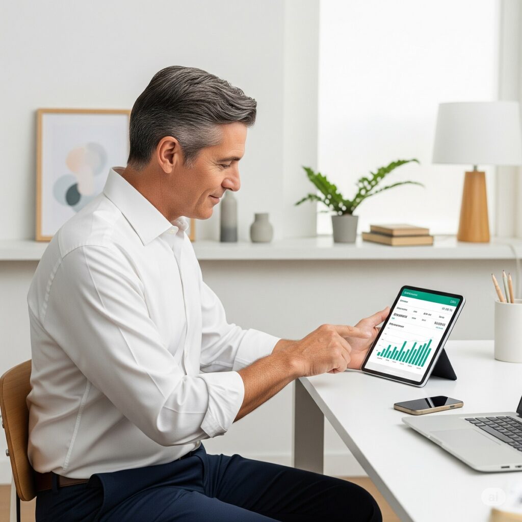 Persona joven sonriendo, disfrutando de una actividad al aire libre sencilla, con un fondo minimalista y natural, transmitiendo libertad y felicidad sin necesidad de grandes gastos.