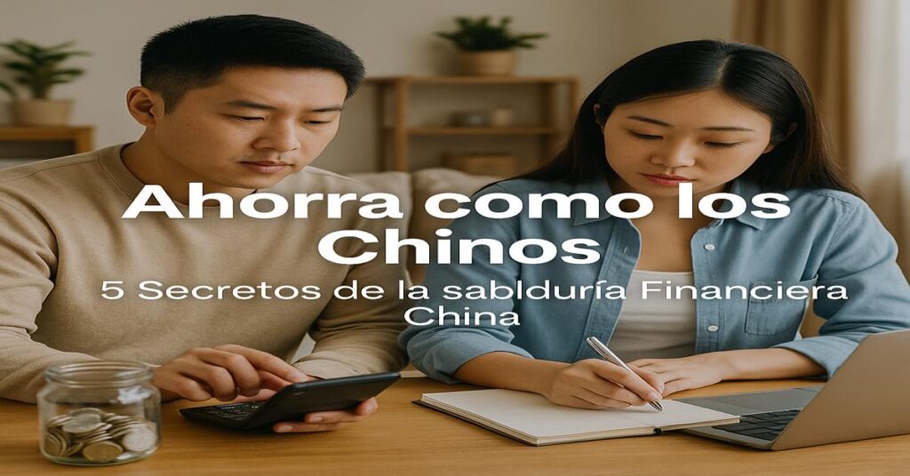 : Imagen de una pareja asiática joven revisando sus finanzas personales con una libreta y un ordenador portátil en casa.