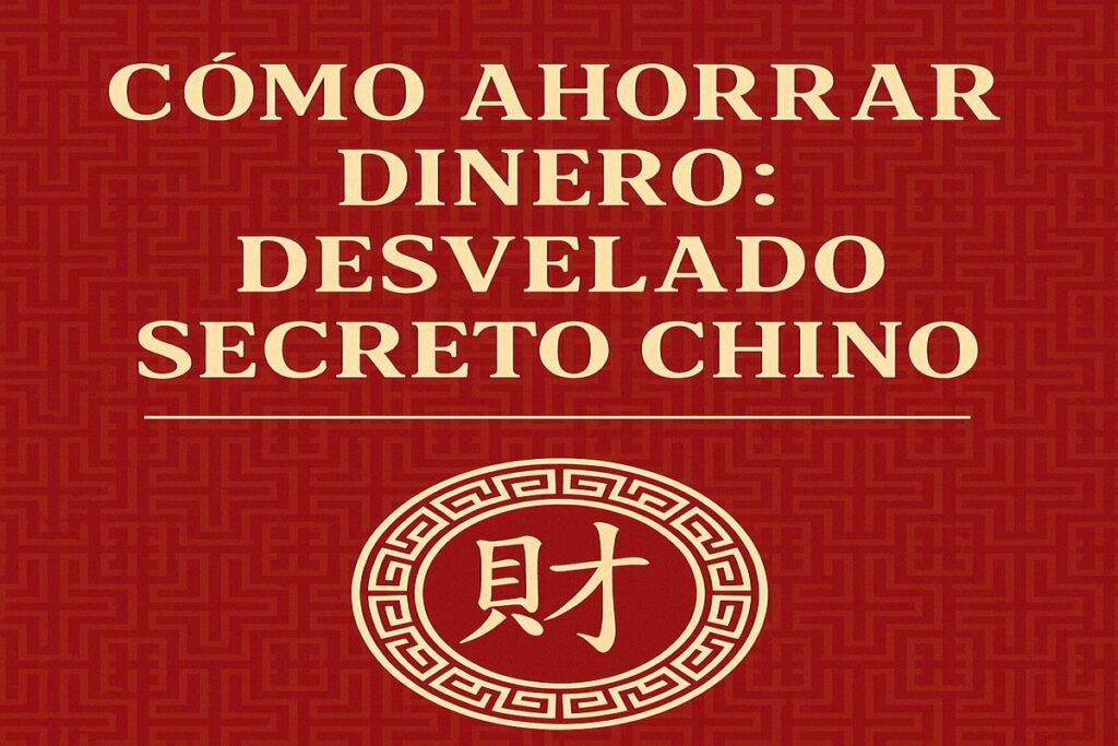 Ilustración con la frase “Cómo ahorrar dinero: desvelado secreto chino” inspirada en una estrategia financiera tradicional que promueve el equilibrio y la disciplina