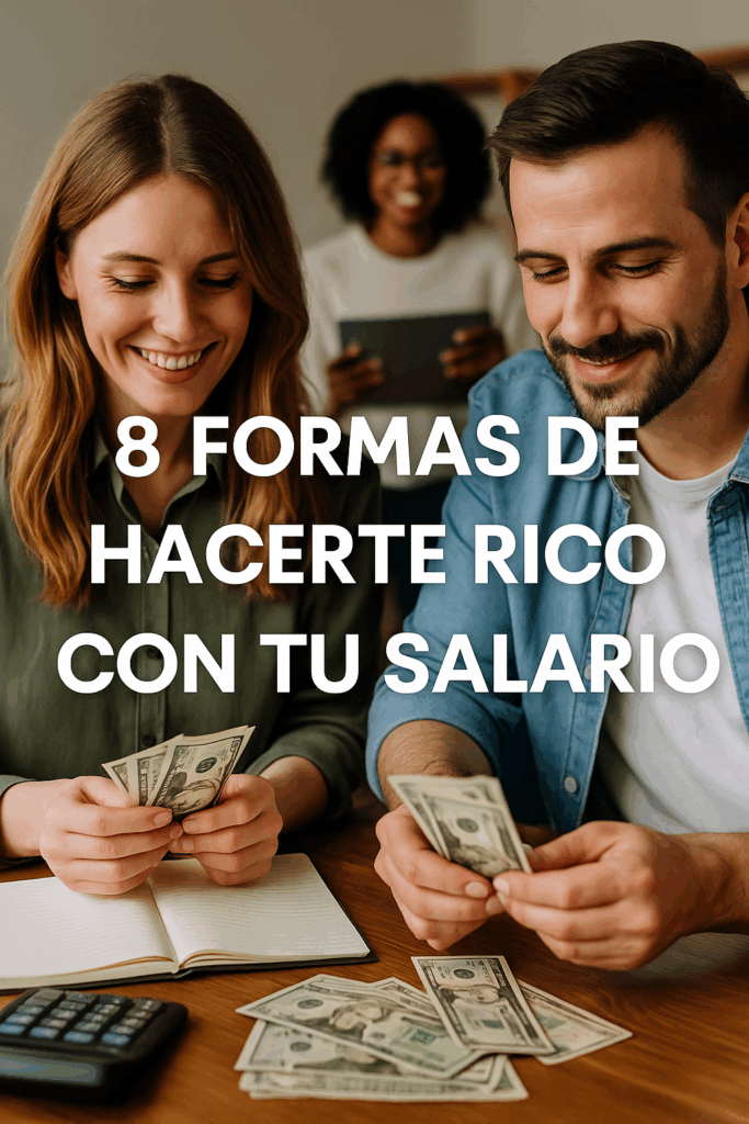 Una pareja pagándose a sí mismos primero una vez cobrado su salario