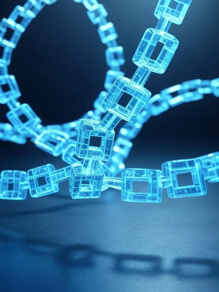 Ilustración de blockchain mostrando transacciones seguras en criptomonedas