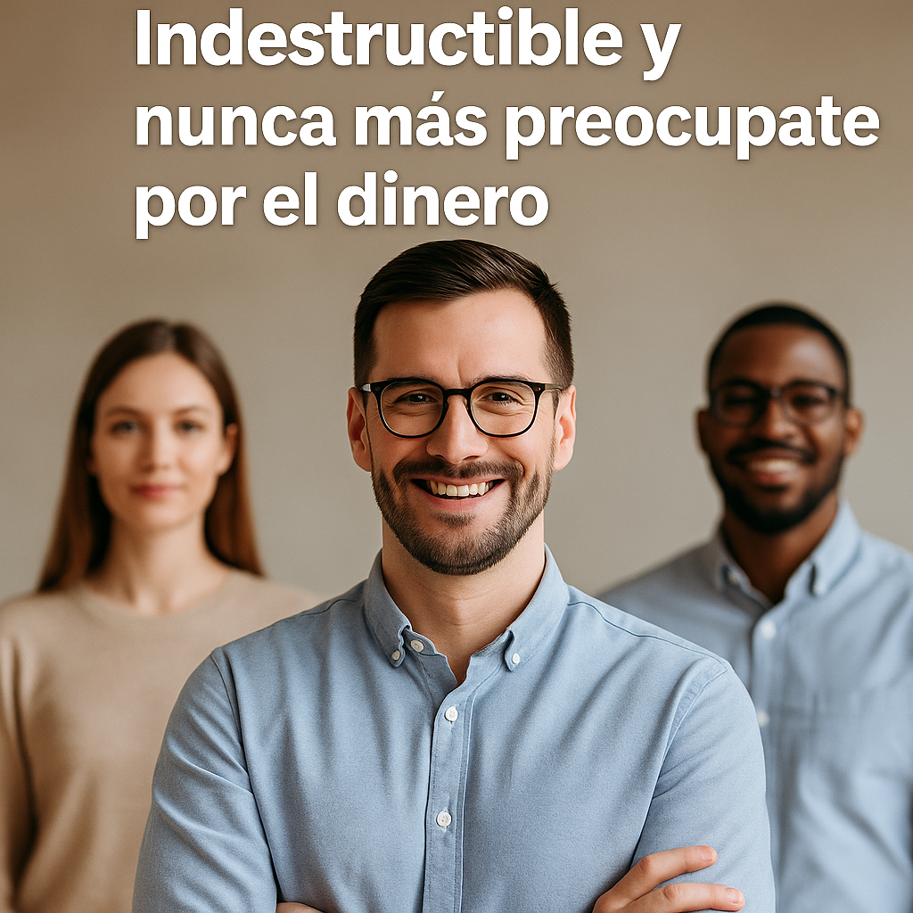 Personas seguras y sonrientes que transmiten confianza y mentalidad financiera indestructible.