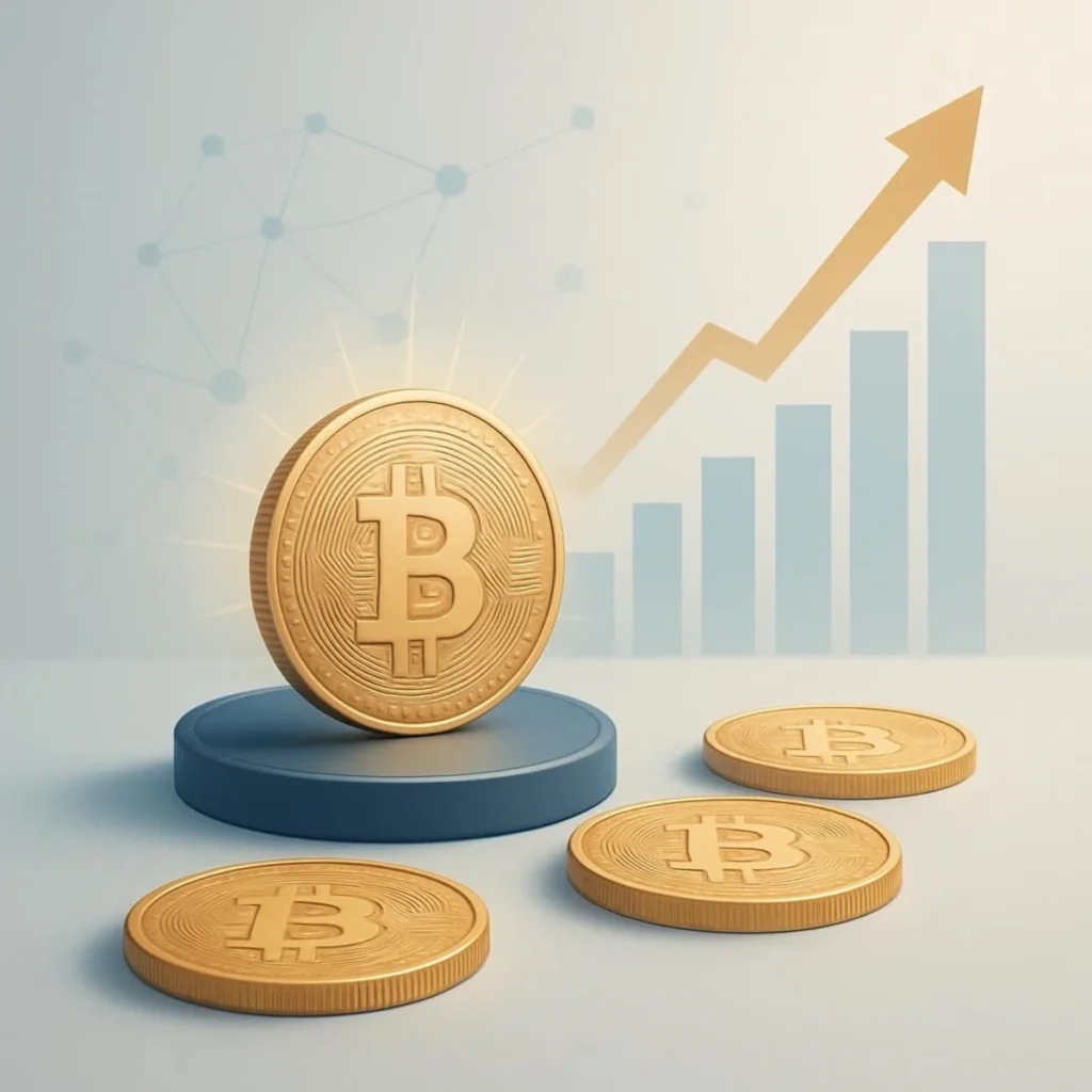 Ilustración educativa que representa el staking en criptomonedas.