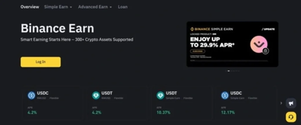 binance earn ingresos pasivos criptomonedas