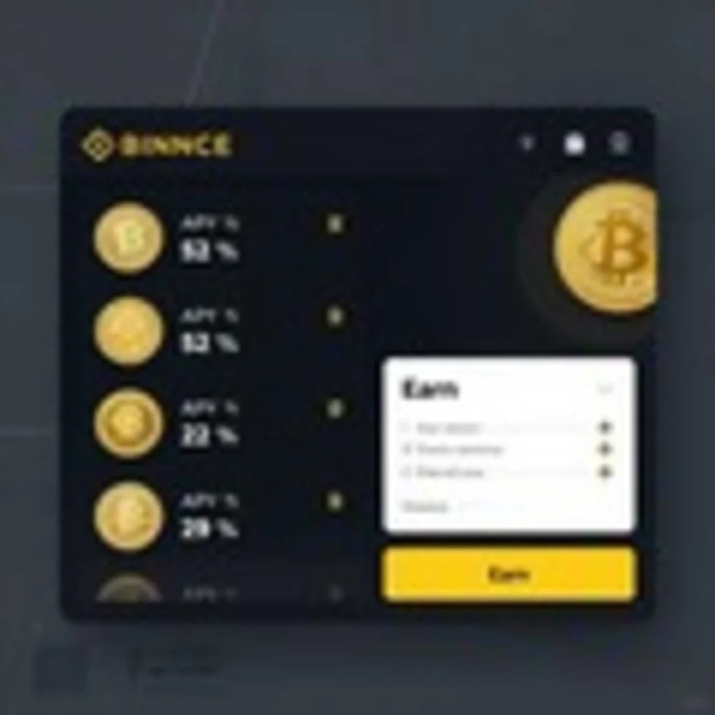interfaz de Binance mostrando opción de staking