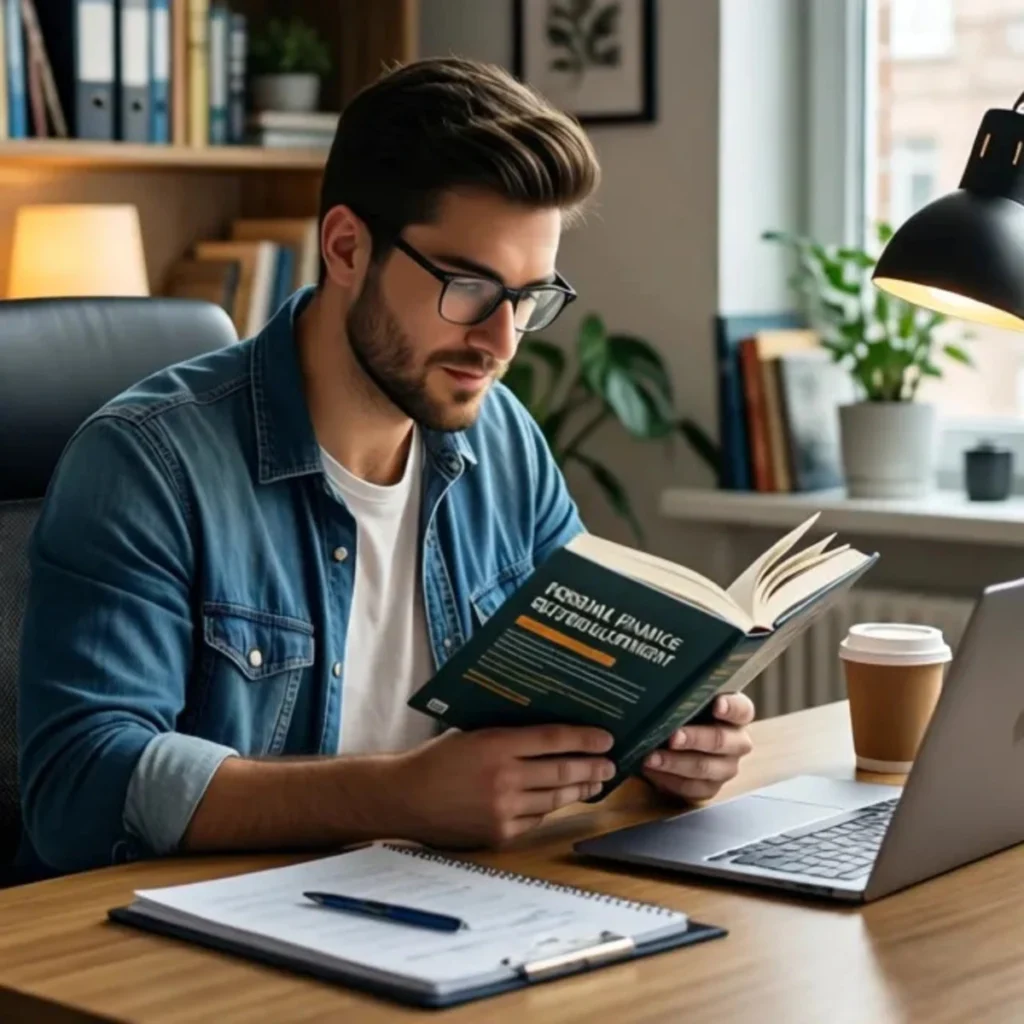 Persona aprendiendo sobre educación financiera y desarrollo personal