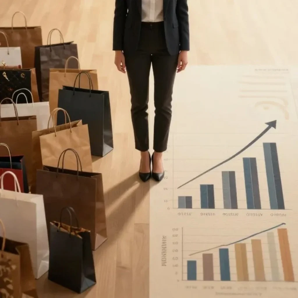 Persona dividida entre gastar dinero en compras impulsivas e invertir para construir libertad financiera