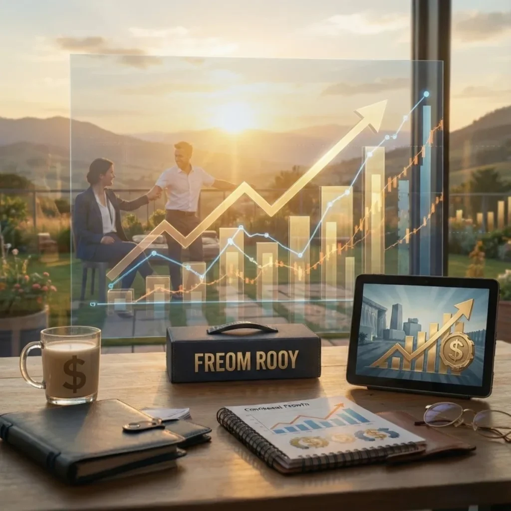 Representación visual de libertad financiera y mentalidad de abundancia