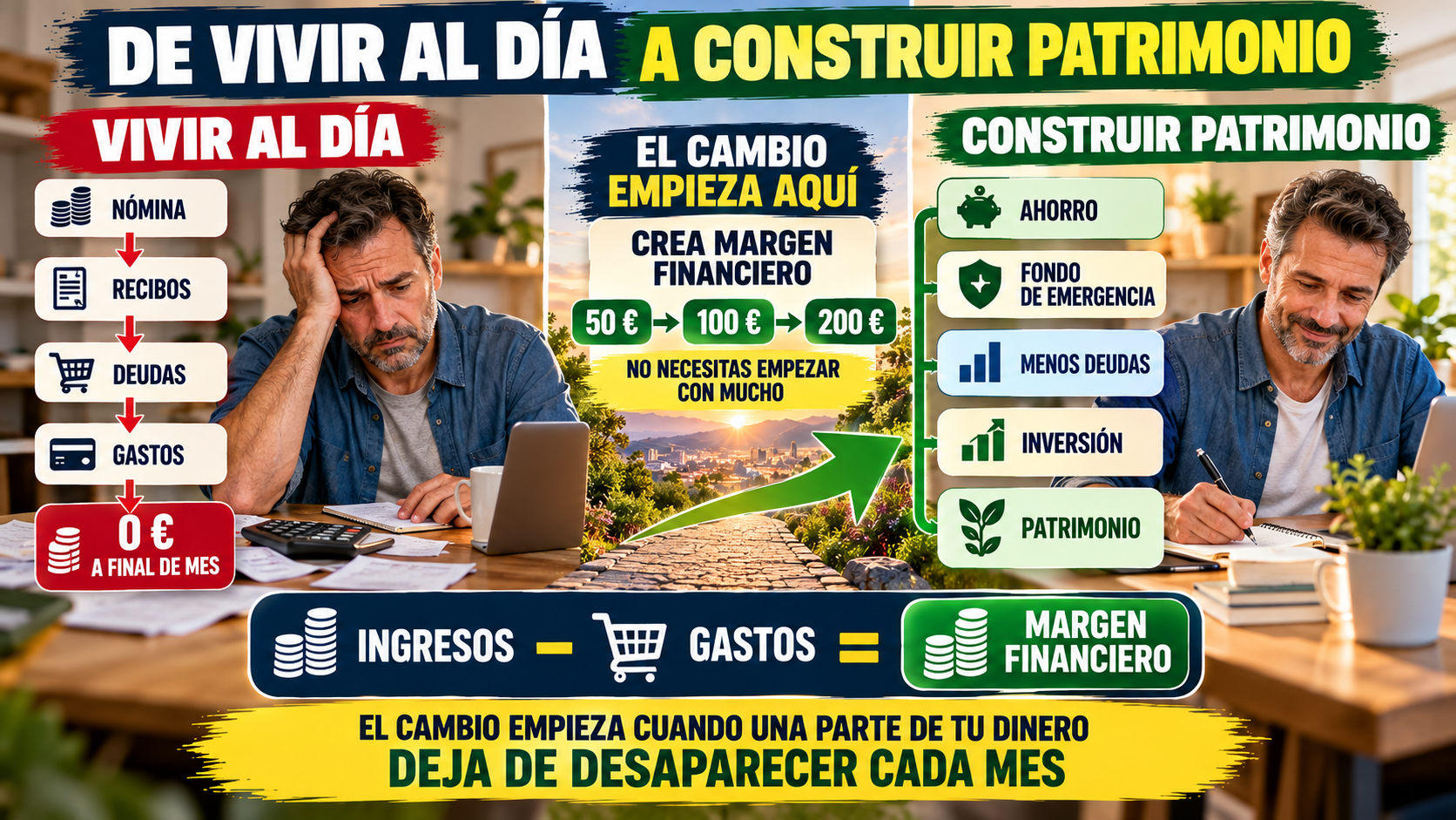 Cómo pasar de vivir al día a empezar a construir patrimonio