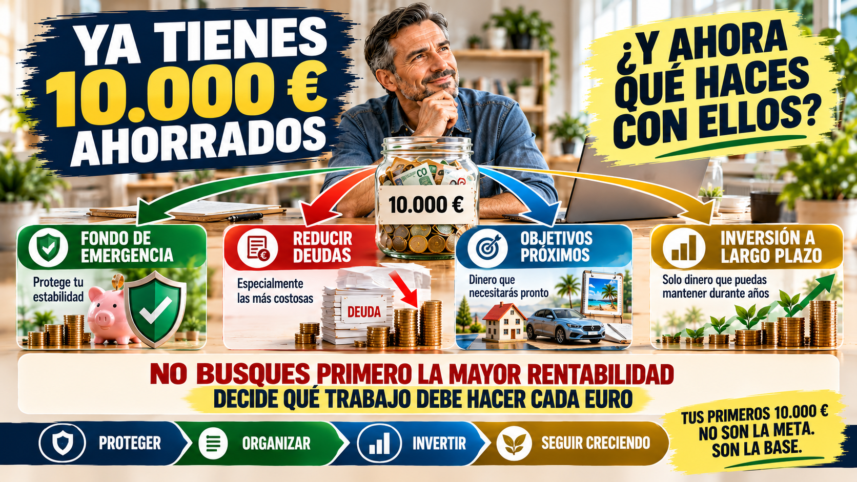 Qué hacer con tus primeros 10.000 euros ahorrados para seguir creciendo